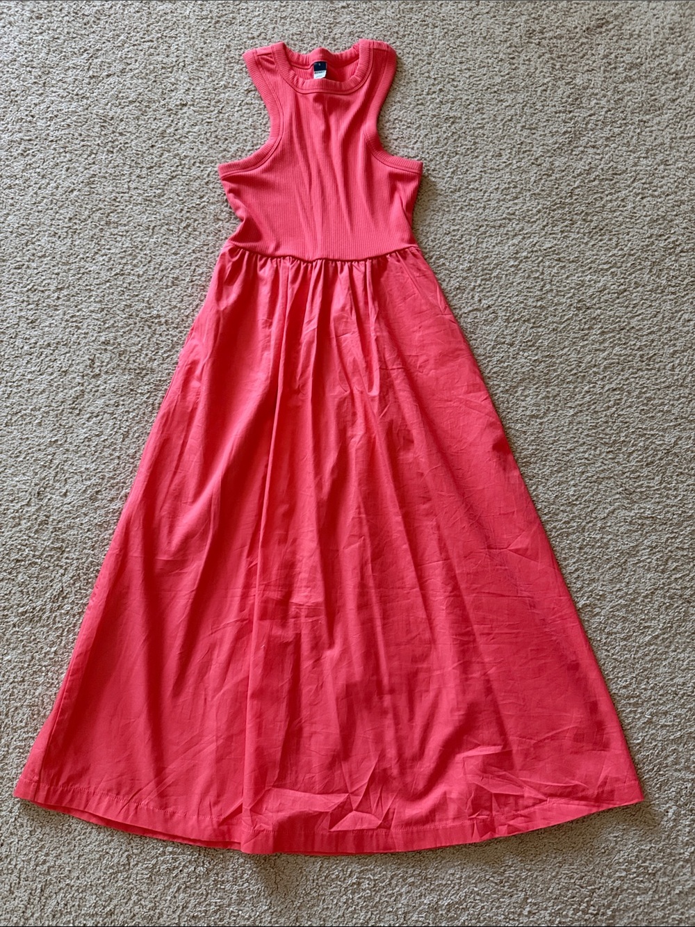 Coral Sleeveless Maxi Dress